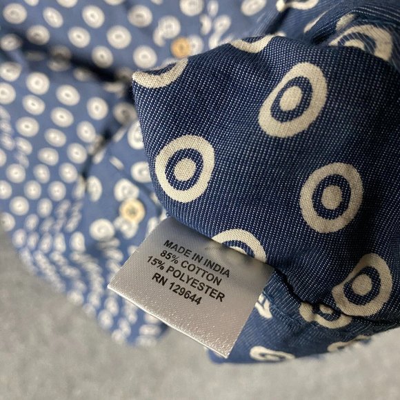 Of All Threads Button Up Shirt Men's Small Short Sleeve Blue Cotton Blend S - Picture 6 of 8